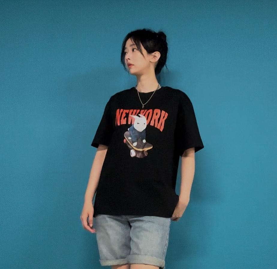 CRISCELO (Unisex) New York T-Shirt - (Black 20S Oversized Fit)