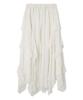 Lily Brown Ruffle Drop Tiered Skirt LWFS252074 White Women's