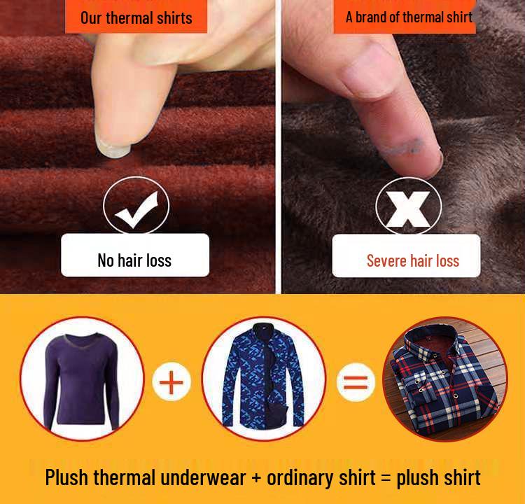 Men's Fleece-Lined Plaid Long-Sleeve Shirt