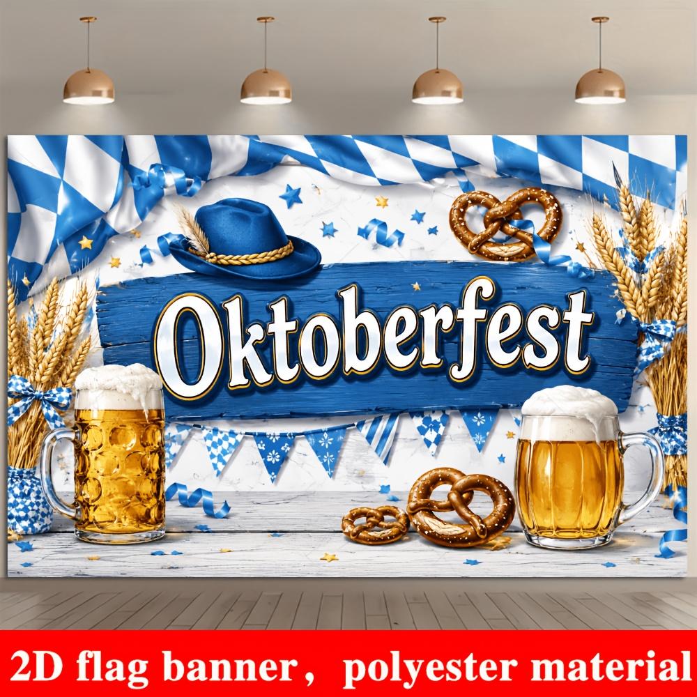 A 2D flag – banner background on the theme of a beer festival with beer cupsXY