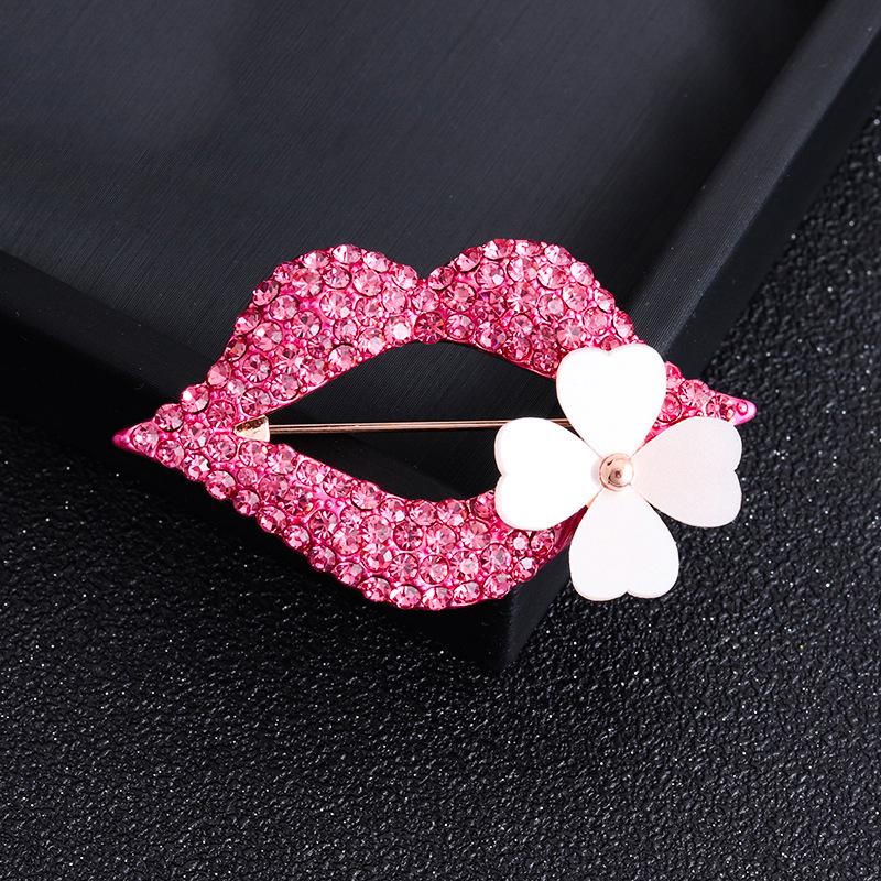 Милая брошь-губа Xiaoxiangfeng, высококачественная женская легкая роскошная корсажная брошь с бриллиантами, универсальная антибликовая булавка, аксессуары