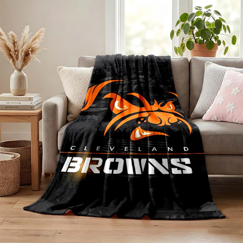 Cleveland Browns blanket Flannel Blanket Soft Cozy Plush Throw for Sofa Bed Lightweight Home Decoration