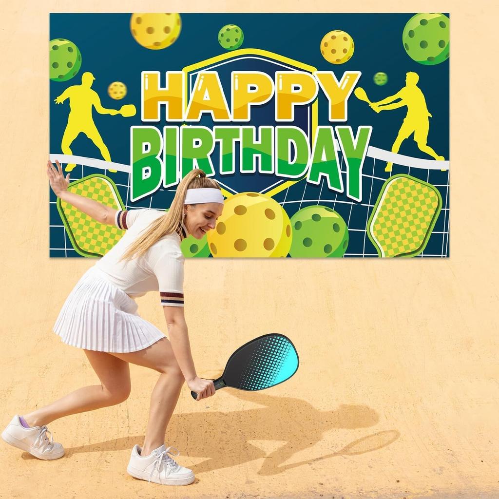 Sfondo Pickleball Festa di Compleanno Sfondo Fotografico Banner Sportivo Decorazione