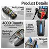 Automatic Digital Multimeter Portable AC/DC Current Voltage Resistance Capacitance Rechargeable NCV Clamp Meter Diode Tester U-shaped Pliers Burnproof