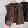 Women's Retro Faux Leather Sleeveless Vest Short Cropped Biker Style Layering Jacket