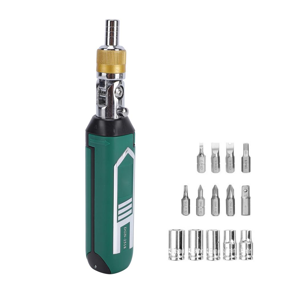 14 In 1 Ratchet Screwdriver Set with 180 Degree Rotation CRV Bits Built In Storage Design for 1/4 Inch Interface for Home Repair Furniture Assembly Au
