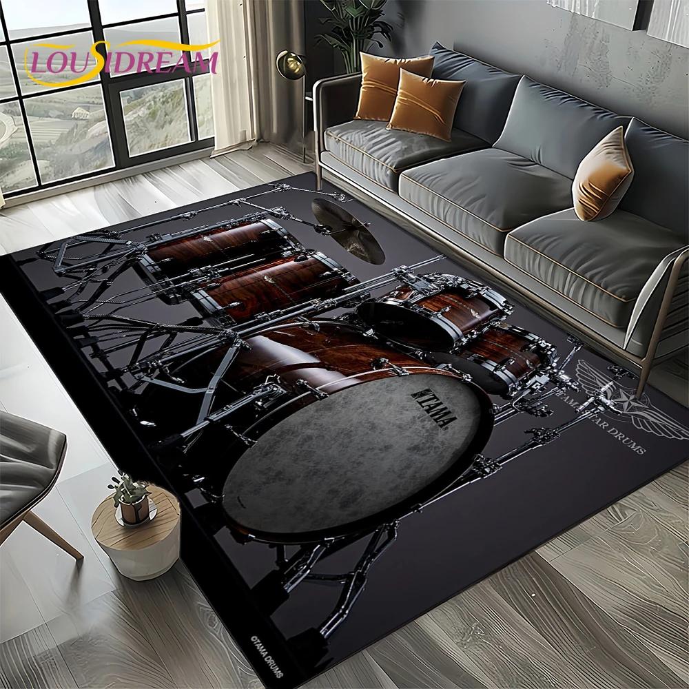Music Instruments TAMA Drum Kit Drum Set Carpet Rug for Living Room Bedroom Home Sofa Decoration,Kid Area Rug Non-slip Floor Mat