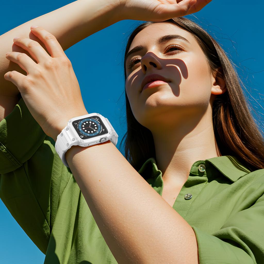 For Apple Watch Series 10 42mm TPU One-Piece Solid Color Watchband with Protective Case