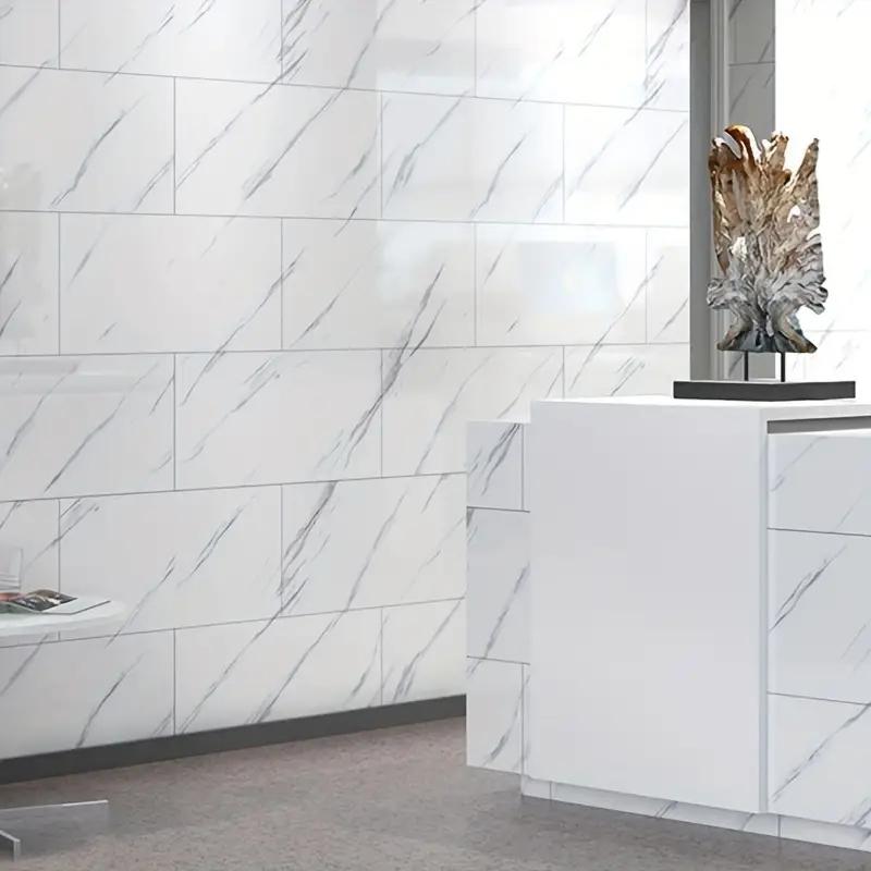 Wall Sticker Self Adhesive Waterproof PVC Tiles Floor Stickers Marble Bathroom Living Room Bedroom Ground Thick Wallpapers