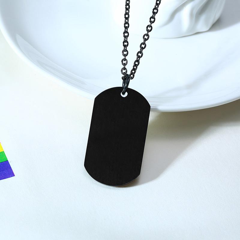 Medaglietta Portachiavi Cane Pride LGBT Arcobaleno Collana Militare Pendente per Uomo Donna Catena in Acciaio Inossidabile Gioielli Regalo BFF