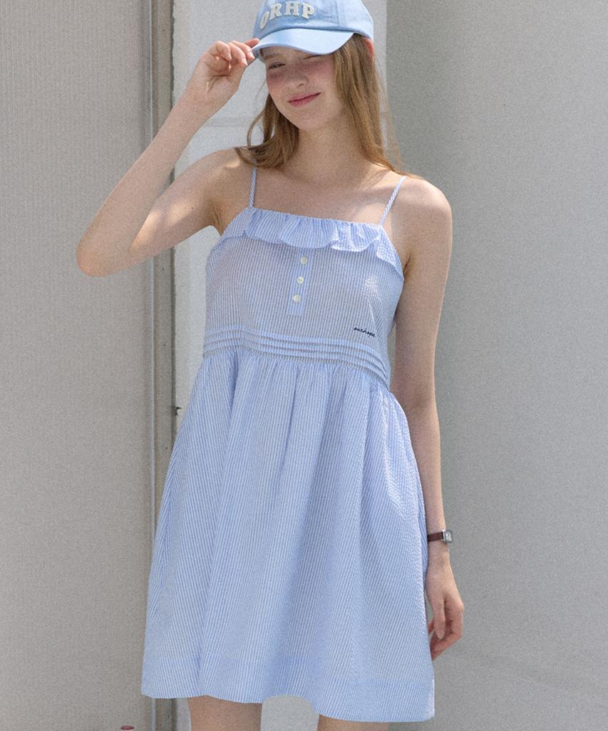 OURHOPE Laura Layered Sleeveless Dress - Sky Blue