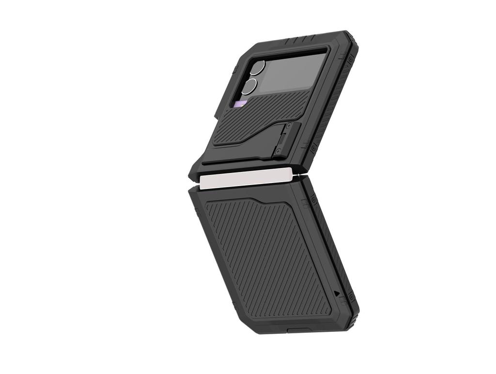 Samsung Z-Flip4 Folding Phone Case with Anti-Fall Protection and Silicone Stand