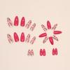 Rose red flower almond nail round head solid color European and American ins style special fashion nail piece