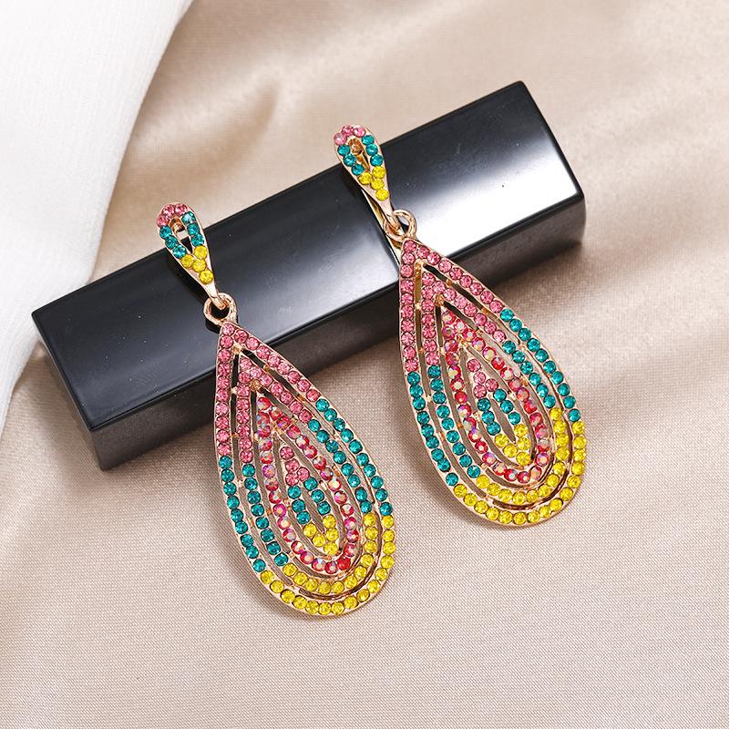 S925 silver needle niche baroque retro personalized crystal stud earrings women's fashion versatile long temperament earrings