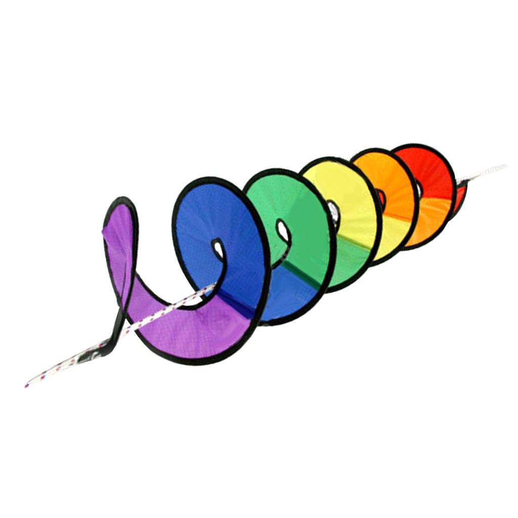 Large Rainbow Wind Spinner 43 Inch Nylon Outdoor Garden Ornament Foldable Design for Yard Decoration