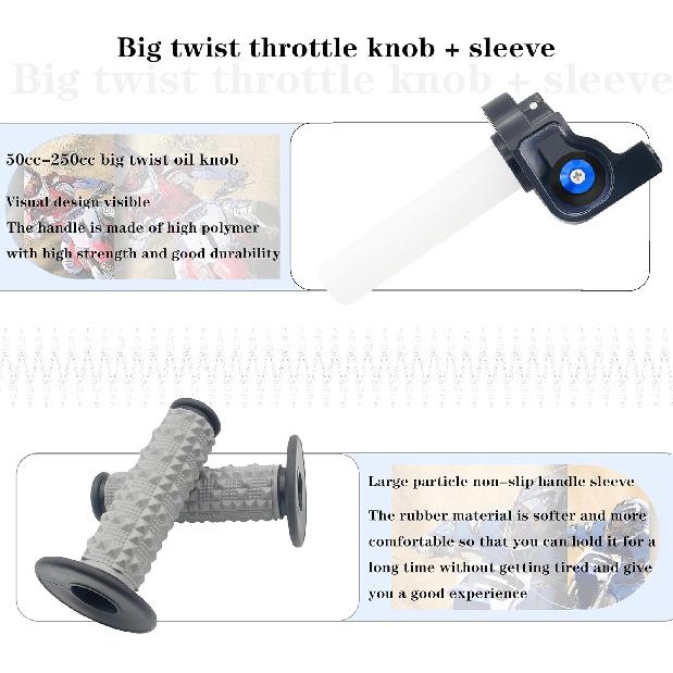 22Mm 7/8" Throttle Twists Grip With Throttle Cable Upgraded Universal For Off-Road Motorcycle 250 Dirt Pit Motor Mini Bike YCF CRF70 TTR SSR KLX110