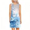 Sleeveless Floral Print Dress for Women Casual Round Neck Lightweight Summer Dress with Side Slit Design