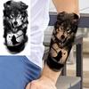 8 Sheets Tribal Lion Tiger Temporary Tattoos For Women Adults Men Fake Black Skull Dragon Tattoo Sticker Gangster Compass Tatoos