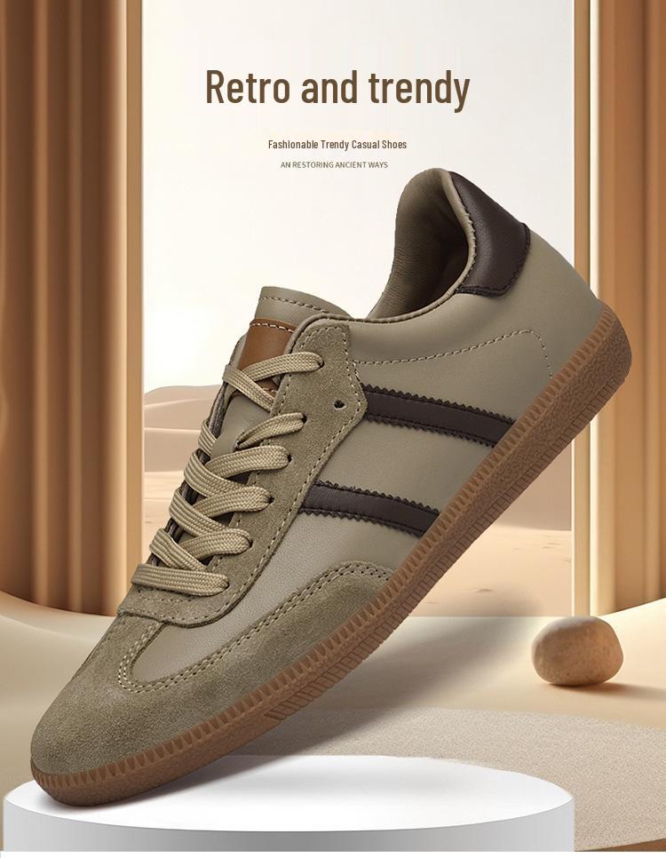 Men's Korean Style Low-Top Genuine Leather Canvas Board Shoes: Casual Flat Bottom Sports Shoes for Spring & Autumn
