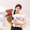 New Cute Tilted Head-style Scarf Bean Bear Doll Plush Toy Bear Doll Children's Pillow Gift Doll