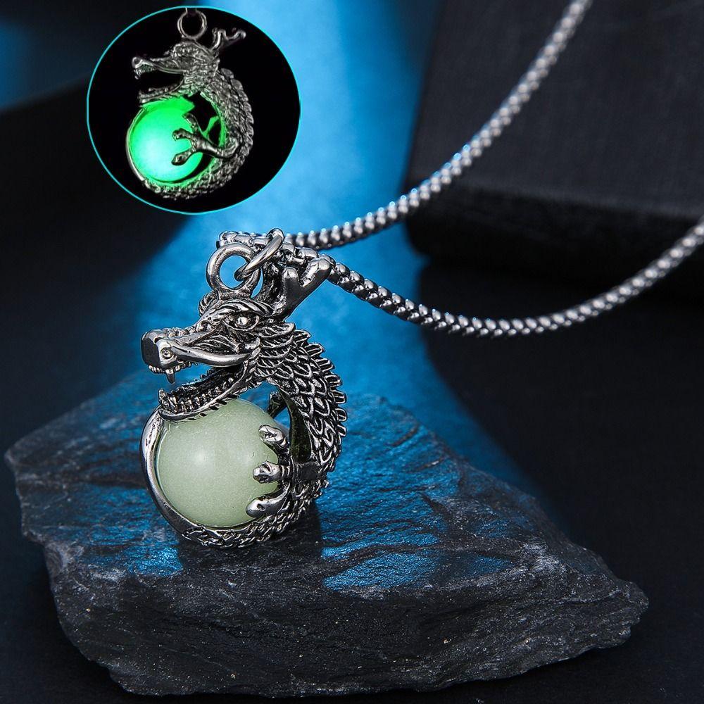 Dragon Halloween Necklaces Punk Style Hip Hop Neck Chains Cool Luminous Pendant Necklace Halloween