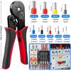 Ferrule Crimping Tool Kit, Self-Adjusting Hex Crimping Pliers for 0.08-16mm² with Wire End Terminals 1200pcs Wire End Ferrules (16-6 Crimper Kit)