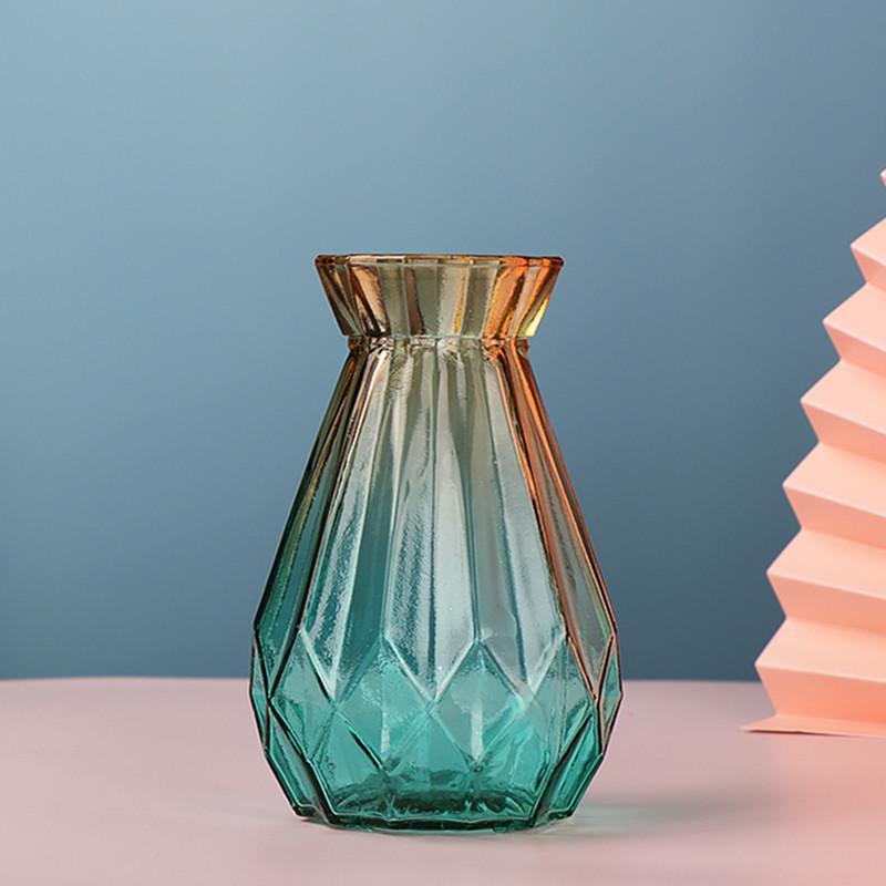 European Glass Vase for Fresh or Dried Flowers - Simple, Creative Home Decor Ornament