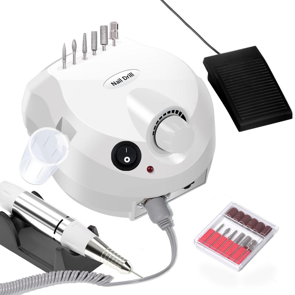

YIKOOLIN 30000 об/мин Электрическая машинка для маникюра и педикюра Профессиональный набор для ногтей для гелевых ногтей для домашнего использования или для маникюрного салона us белый