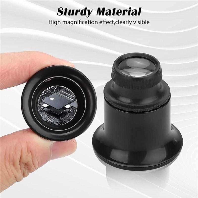 A84E-12PCS Loupe Eyeglass Magnifiers Set 5X 10X 15X 20X Watch Repair Loupe Magnifier Set Magnifying Glass For Watch Jewellery