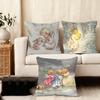 vintage little angel Cushion Cover Anti-dustmite Pillowcase Invisible zipper silky short plush Sofa cushion cover