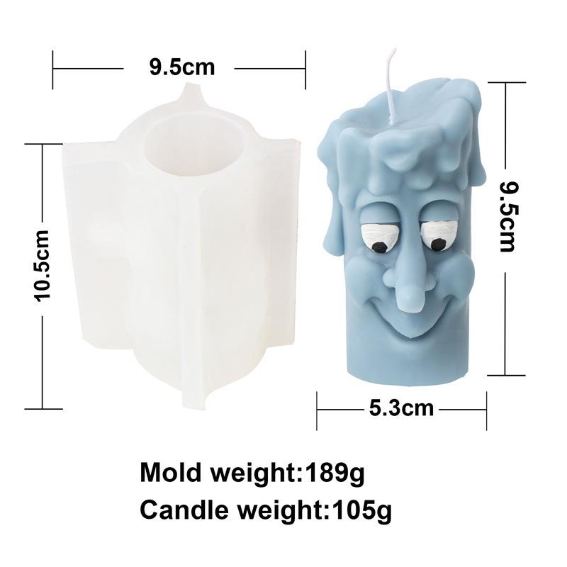 3D Joy Angry Face Pillar Funny Expression Silicone Candle Mold DIY Lively Facial Expression Pillar Wax Mould Home Decor Gifts