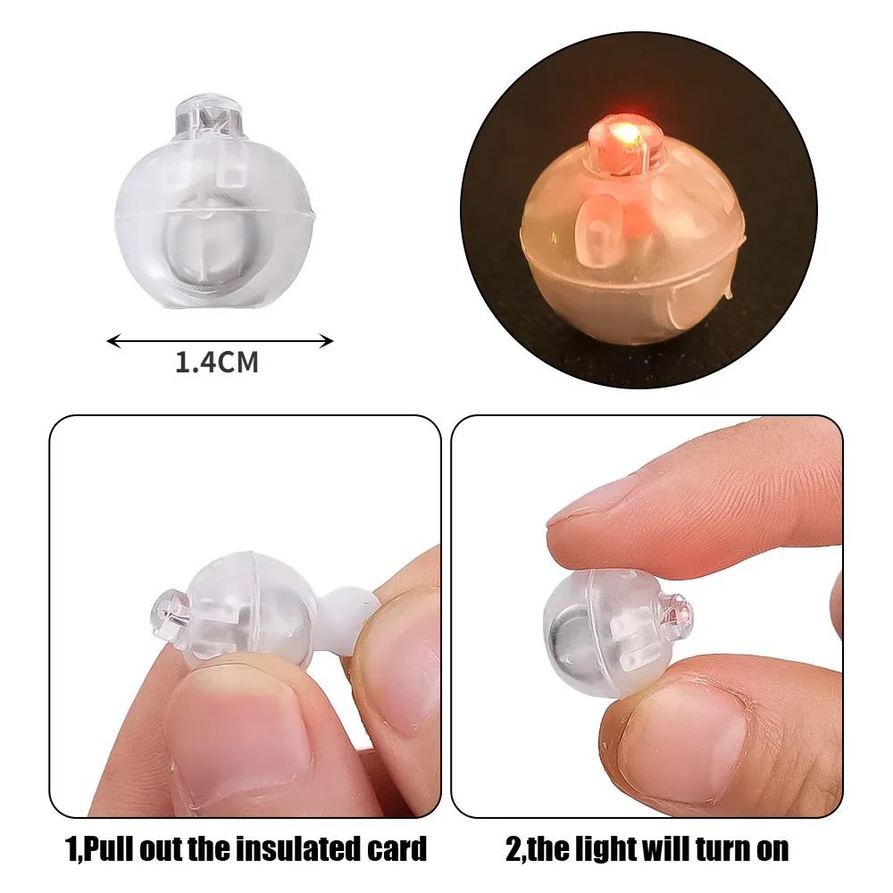 50/20 PCS Mini Led Lights Round Colorful Light Flash Luminous Lamps Tumbler Light Balloon Lantern Christmas Wedding Party Decoration
