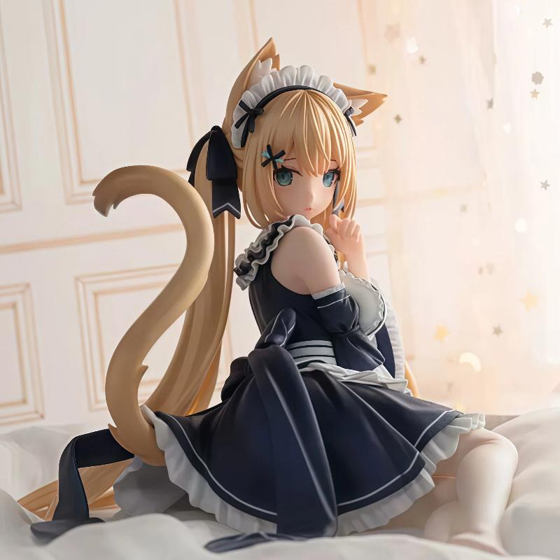 Generic Virtual Vtuber Garden Serena Cat Ear Maid Figure Anime Cat Girl Statue Pc Case Decor Desktop Ornament Collectible Model
