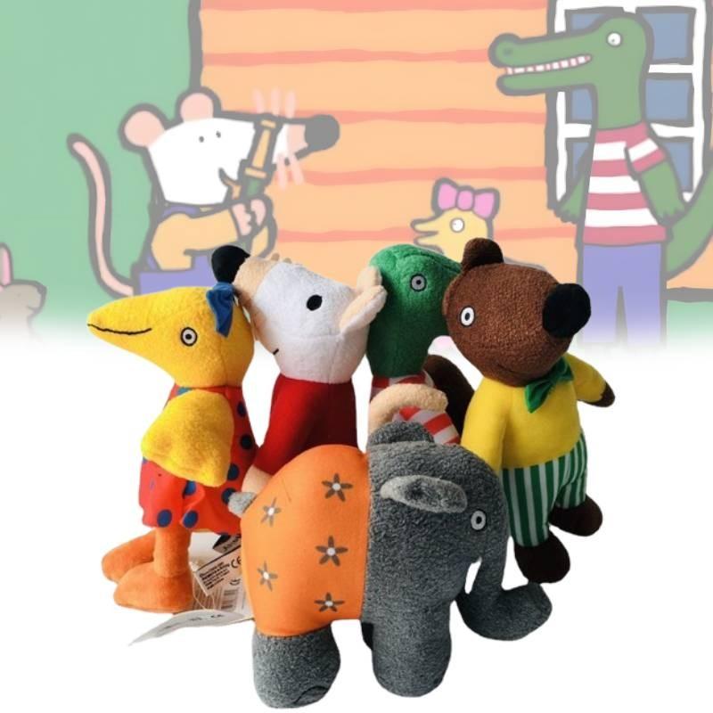 Handcrafted Maisy Mouse Plush Toy Set Featuring Adorable Crocodile Elephant Squirrel And Yellow Bird For Kids And Collectors