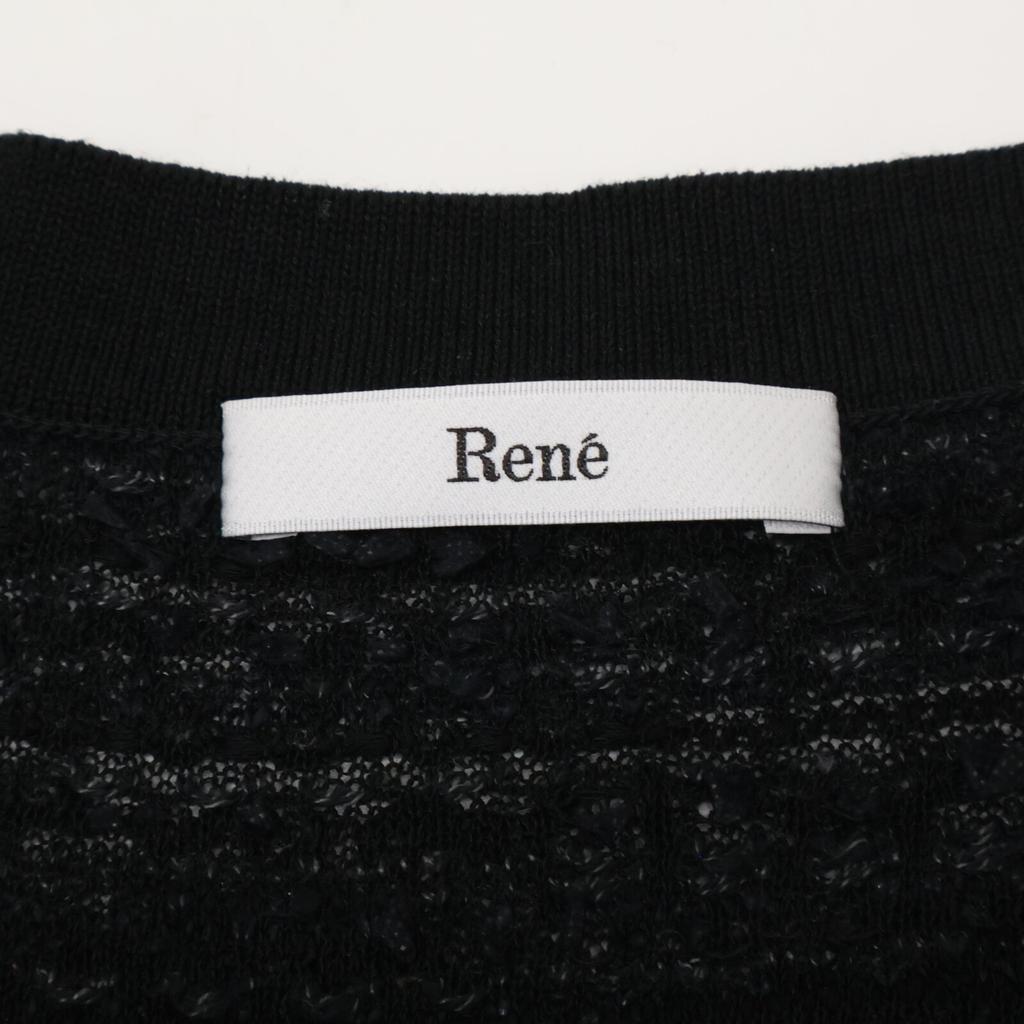 Rene Black Linen Cotton Blend 6222520 Pearl Button Tweet Bolero Cardigan Tops 36 blackUsed