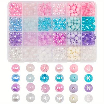 600pcs Acrylic Beads Bracelet Making Kit, Handmade DIY Jewellery Making Kit - Perfect Birthday Gift for Beaded Jewellery Lovers