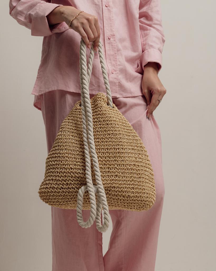 Sumwin 26315 sekk-ryggsekk lys beige strå