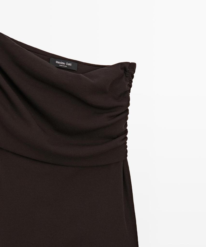 Masimodutti Asymmetrical Drape Neck Top