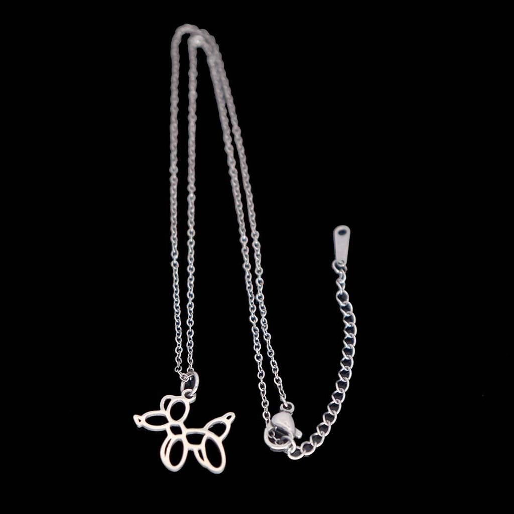 Trendy Stainless Steel Cartoon Dog Pendant Necklace for Women - Animal Pendant Clavicle Chain