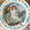 Four-Strand Danish Braided Cushion: Knotted Cable Knit for Children's Room Anti-Collision Bed Rail