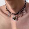 Punk Charm Sun Cross Butterfly Pendants Choker Chain Necklace For Men Women Trendy Y2K EMO Hip Hop Grunge Accessories Jewelry
