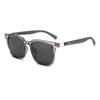 Polarized Square Sunglasses with UV Protection and Wood Grain Legs (Model P891876)