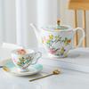 European Bone Porcelain Coffee Pot with High Aesthetic Value, Household Afternoon Tea Set, Light Luxury Ceramic Water Kettle