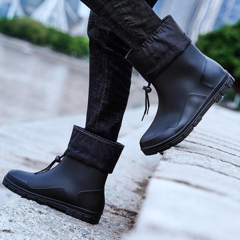 Outdoor Men's Fishing Rain Boots Fashion Non-slip Waterproof Rain Boots Indoor Kitchen Work Rain Boots Car Wash Boots Size 39-45