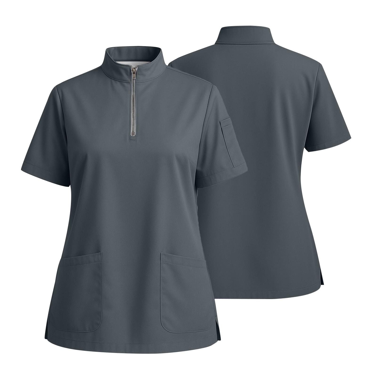 

Женская футболка с коротким рукавом, однотонная, с V-образным вырезом, на пуговицах сбоку, с разрезом L