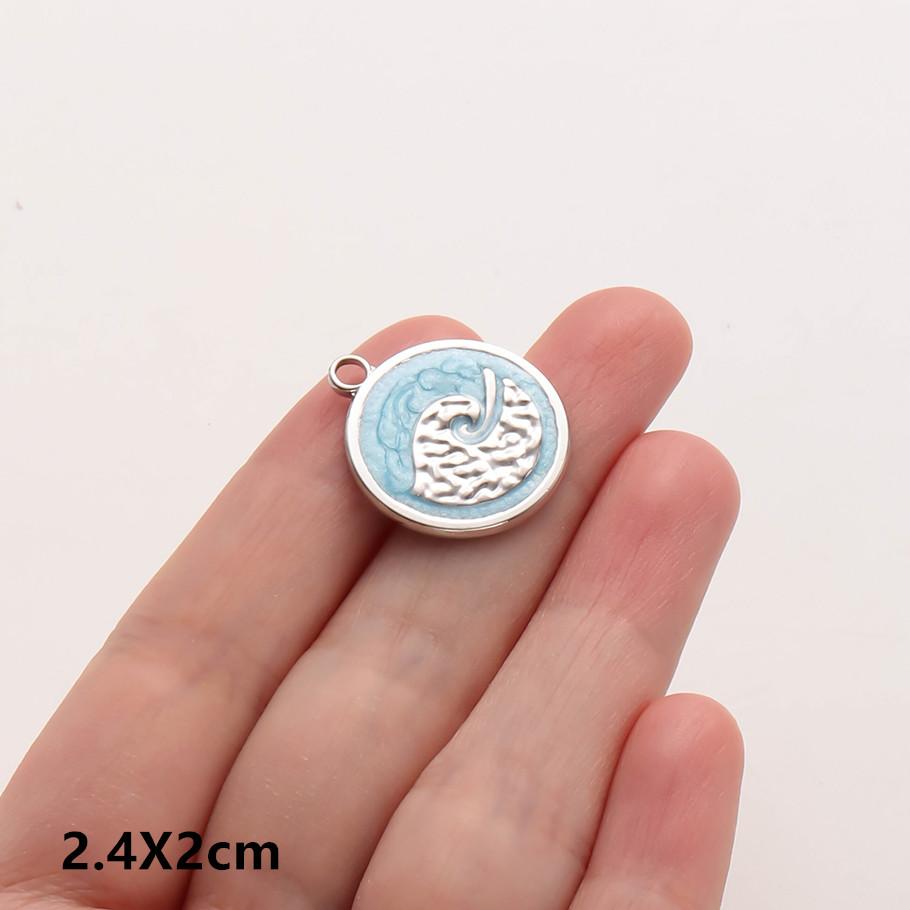 6pcs Enamel Marine Animal Starfish Fish Tail Sea Turtle Stainless Steel Charms For Jewelry Making Bulk Handmade Keychain Pendant