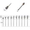 10Pcs 1/8" Shank Tungsten Carbide Milling Cutter Rotary brocas com escareador hss steel cone drill set diamond drill 10mm
