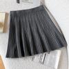 2025 Autumn/Winter Elegant Wool Knit Maternity Pleated High-Waisted A-Line Short Skirt