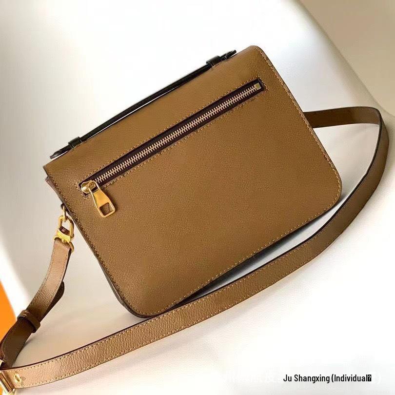 Guangzhou Retro Monogram Genuine Leather Women's Crossbody Messenger Bag