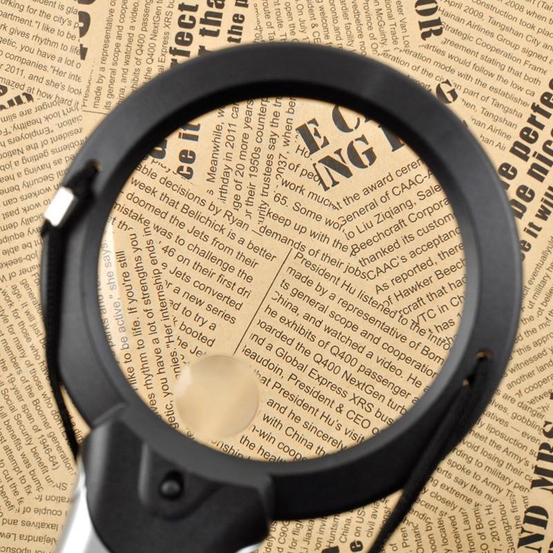 2x 6x Led Hands Free Lighted Magnifying Glass Neck Hanging Desktop Tool For Seniors Sewing Cross Stitch Embroidery